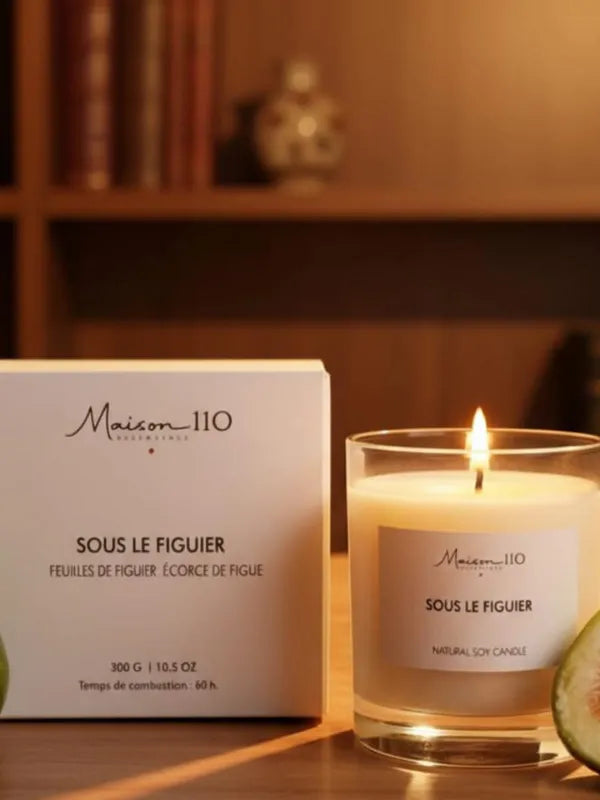 Bougie végétale sous le figuier